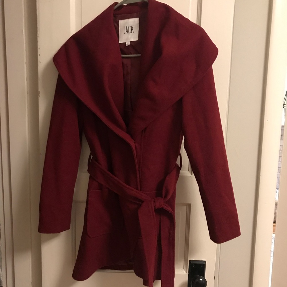 Jack red coat with belt